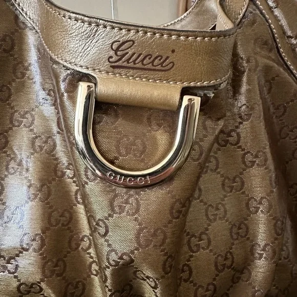 💎AUTHENTIC Gucci GG Crystal Coated Canvas Abbey D-Ring hobo Shoulder Bag 💎 - Picture 2 of 16